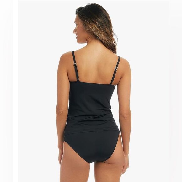 AMAVI Women's Over The Shoulder Underwire Tankini Hipster Bottom Set black - Picture 2 of 10